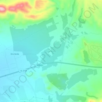 Topografinen kartta Los Yesos, korkeus, helpotus