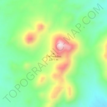 Topografinen kartta The Needles, korkeus, helpotus