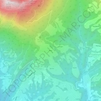 Topografinen kartta Plois, korkeus, helpotus