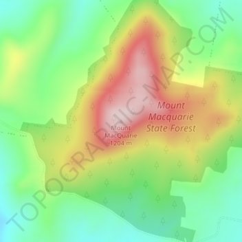 Topografinen kartta Mount MacQuarie, korkeus, helpotus
