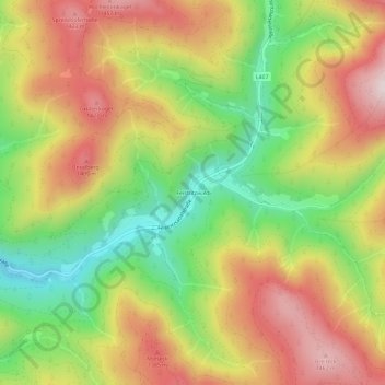 Topografinen kartta Feistritzwald, korkeus, helpotus
