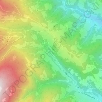 Topografinen kartta Mönchegg, korkeus, helpotus