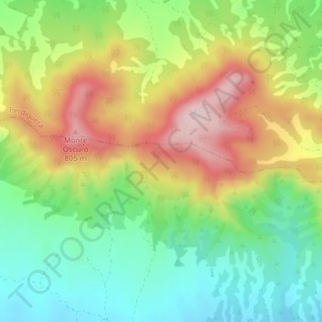 Topografinen kartta Montemar, korkeus, helpotus