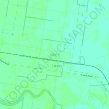 Topografinen kartta Lozano, korkeus, helpotus
