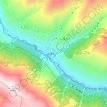 Topografinen kartta Dartlo, korkeus, helpotus