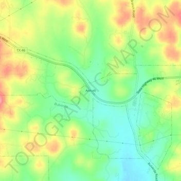 Topografinen kartta Anhalt, korkeus, helpotus