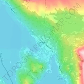Topografinen kartta Kilpisjärvi, korkeus, helpotus