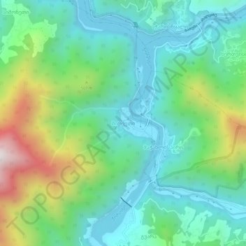 Topografinen kartta Mirveti, korkeus, helpotus