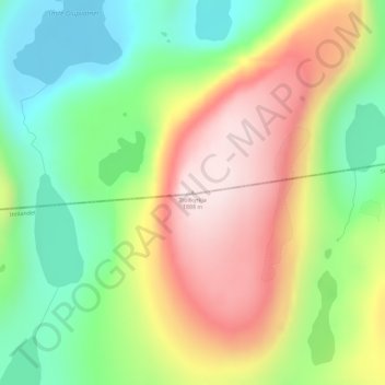 Topografinen kartta Trollkyrkja, korkeus, helpotus