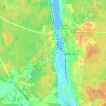 Topografinen kartta Skärsta, korkeus, helpotus