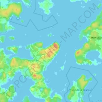 Topografinen kartta Lögla, korkeus, helpotus