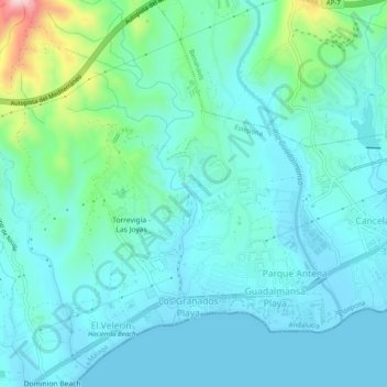 Topografinen kartta La Resina, korkeus, helpotus