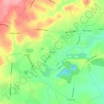 Topografinen kartta Ormrod, korkeus, helpotus
