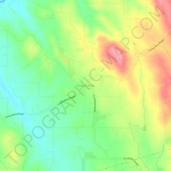 Topografinen kartta Loma Rica, korkeus, helpotus