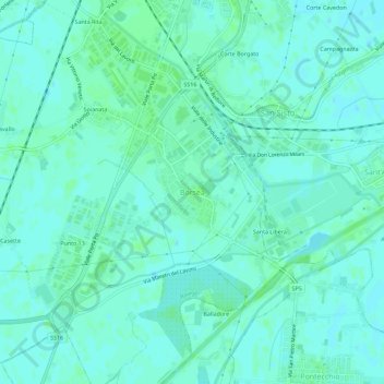 Topografinen kartta Borsea, korkeus, helpotus