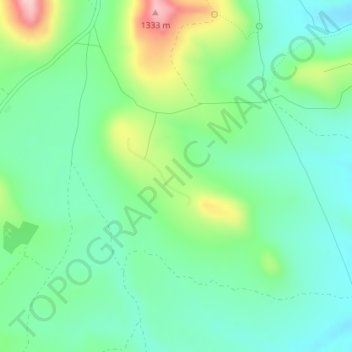 Topografinen kartta Alto del Campo, korkeus, helpotus