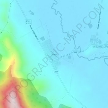 Topografinen kartta Kiewa, korkeus, helpotus