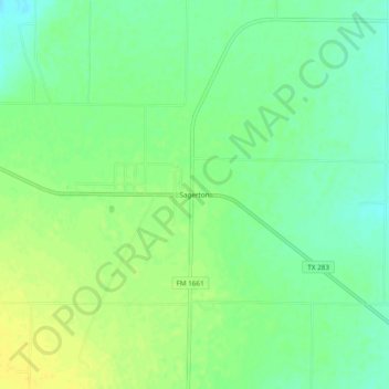 Topografinen kartta Sagerton, korkeus, helpotus