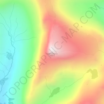 Topografinen kartta Sandskarhyrna, korkeus, helpotus