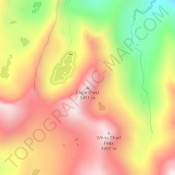 Topografinen kartta Eagle Crest, korkeus, helpotus