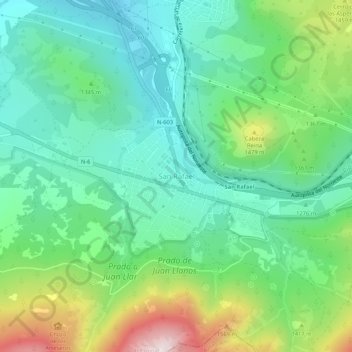 Topografinen kartta San Rafael, korkeus, helpotus