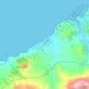 Topografinen kartta Lu Bagnu, korkeus, helpotus