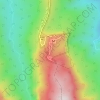 Topografinen kartta Binna Burra, korkeus, helpotus