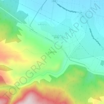 Topografinen kartta Kojori, korkeus, helpotus