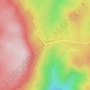 Topografinen kartta Arbuckle Junction, korkeus, helpotus