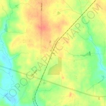 Topografinen kartta Elko, korkeus, helpotus