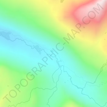 Topografinen kartta Evolution Valley, korkeus, helpotus