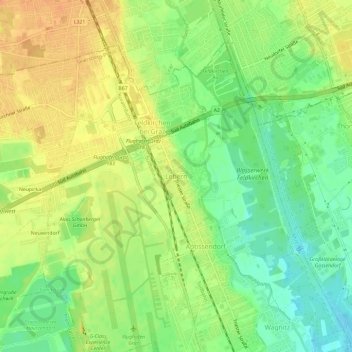 Topografinen kartta Lebern, korkeus, helpotus