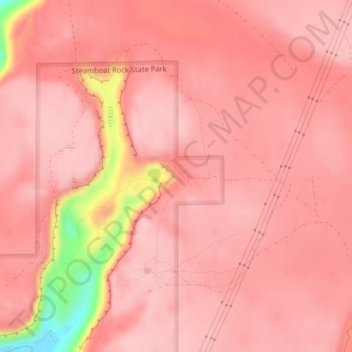 Topografinen kartta Lake Access Road, korkeus, helpotus