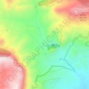 Topografinen kartta El Rincón Bello, korkeus, helpotus