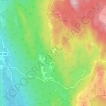 Topografinen kartta Laxtjärn, korkeus, helpotus