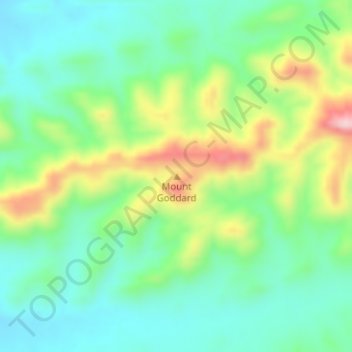 Topografinen kartta Mount Goddard, korkeus, helpotus