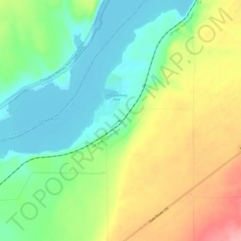 Topografinen kartta Ash, korkeus, helpotus
