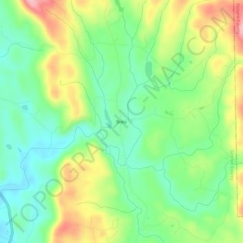 Topografinen kartta Bobo, korkeus, helpotus