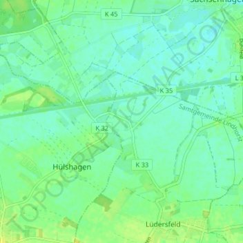 Topografinen kartta Niedernholz, korkeus, helpotus