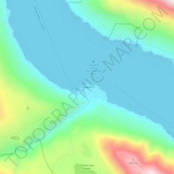 Topografinen kartta Lucerne, korkeus, helpotus