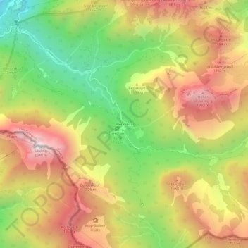Topografinen kartta Bleckenau, korkeus, helpotus
