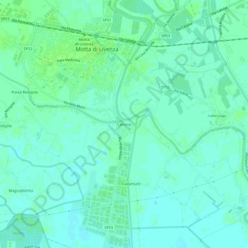 Topografinen kartta Calnova, korkeus, helpotus