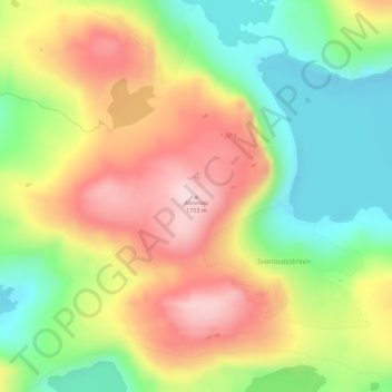 Topografinen kartta Alvsnosi, korkeus, helpotus
