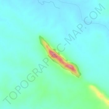 Topografinen kartta Mount Nigger, korkeus, helpotus