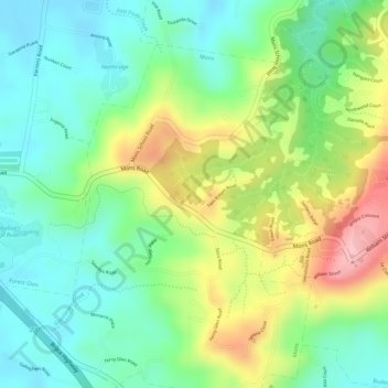 Topografinen kartta Mons, korkeus, helpotus