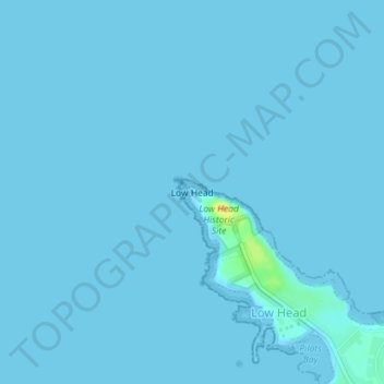 Topografinen kartta Low Head, korkeus, helpotus