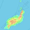 Topografinen kartta Lanzarote, korkeus, helpotus