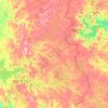 Topografinen kartta Kehys-Kainuun seutukunta, korkeus, helpotus
