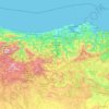 Topografinen kartta Kantabria, korkeus, helpotus