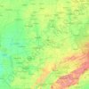 Topografinen kartta Kentucky, korkeus, helpotus